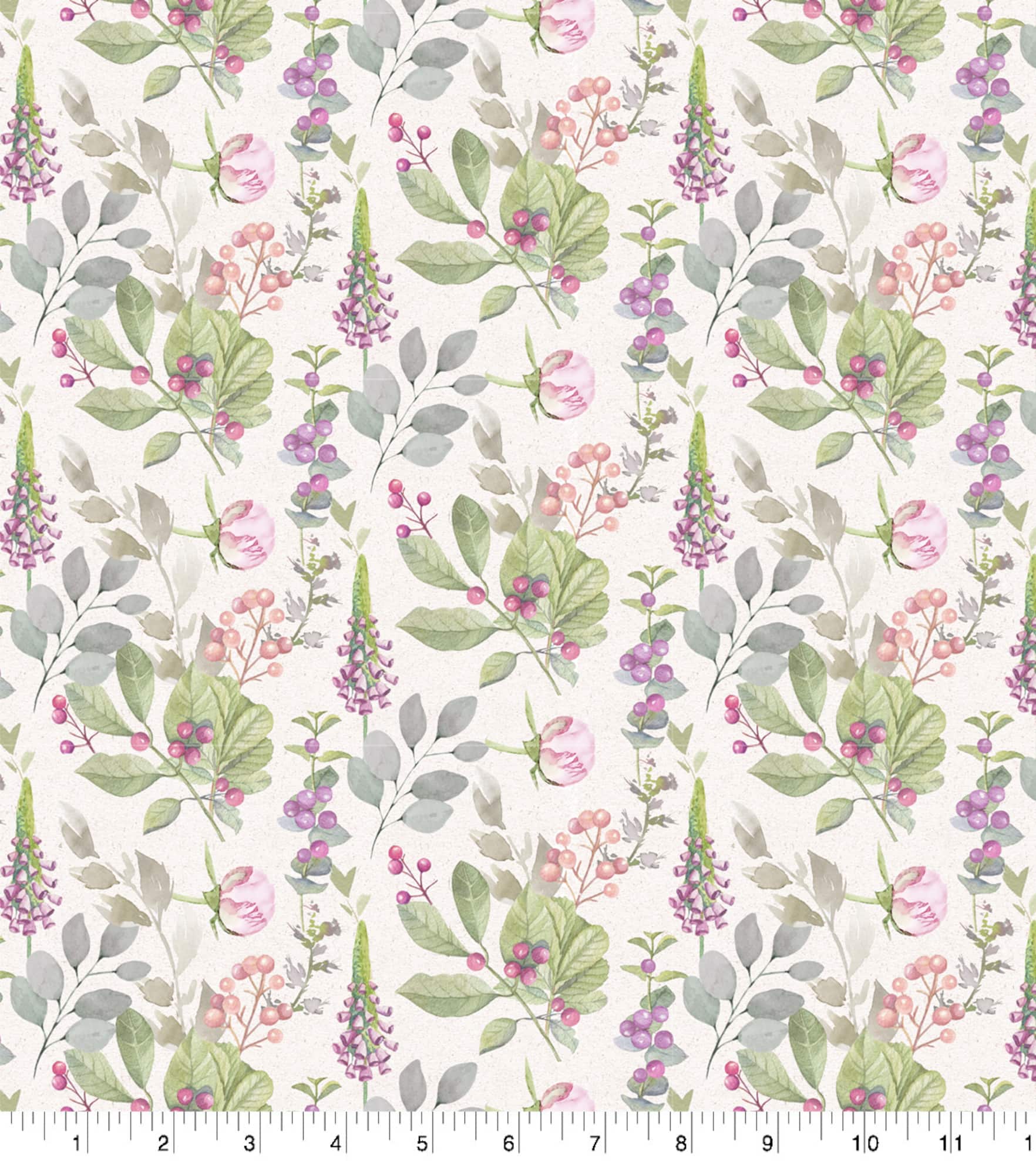 Suzanne Nicoll Peony Tossed Floral Cotton Fabric